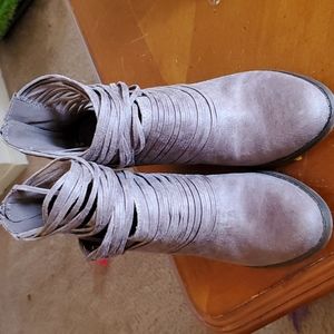 Fergalicious Wicket Heel Tan Bootie Size 8